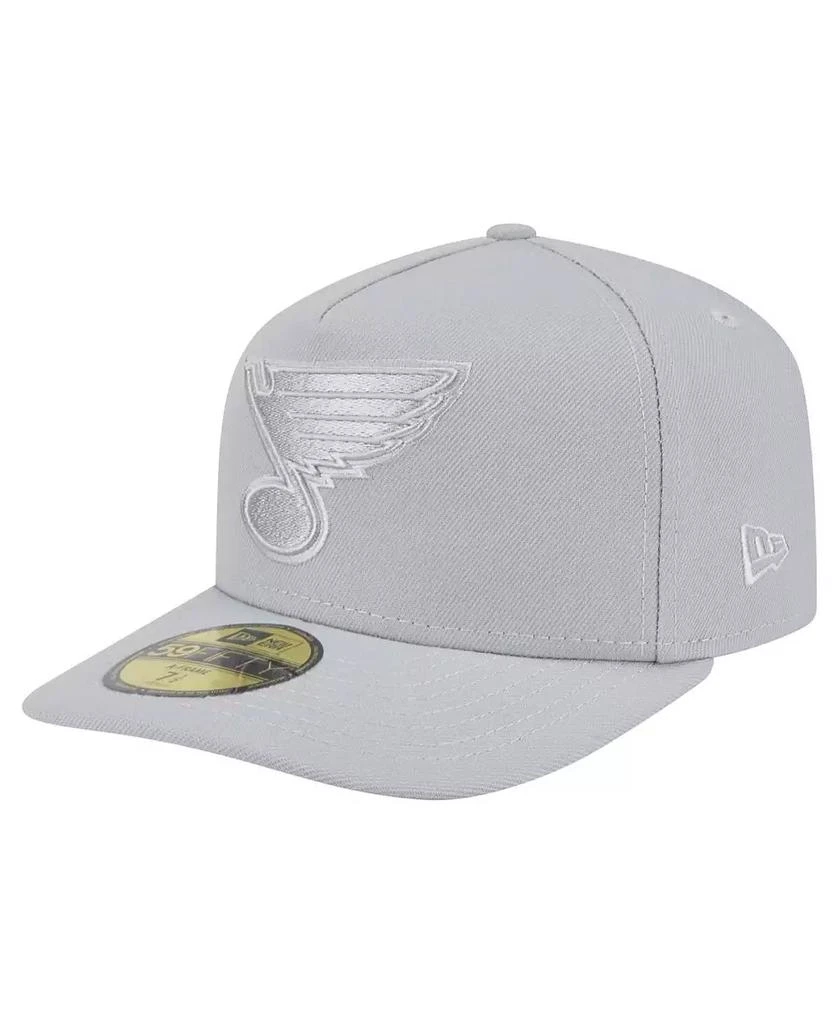 New Era Men's Gray St. Louis Blues Color Pack A-Frame 59FIFTY Fitted Hat 1