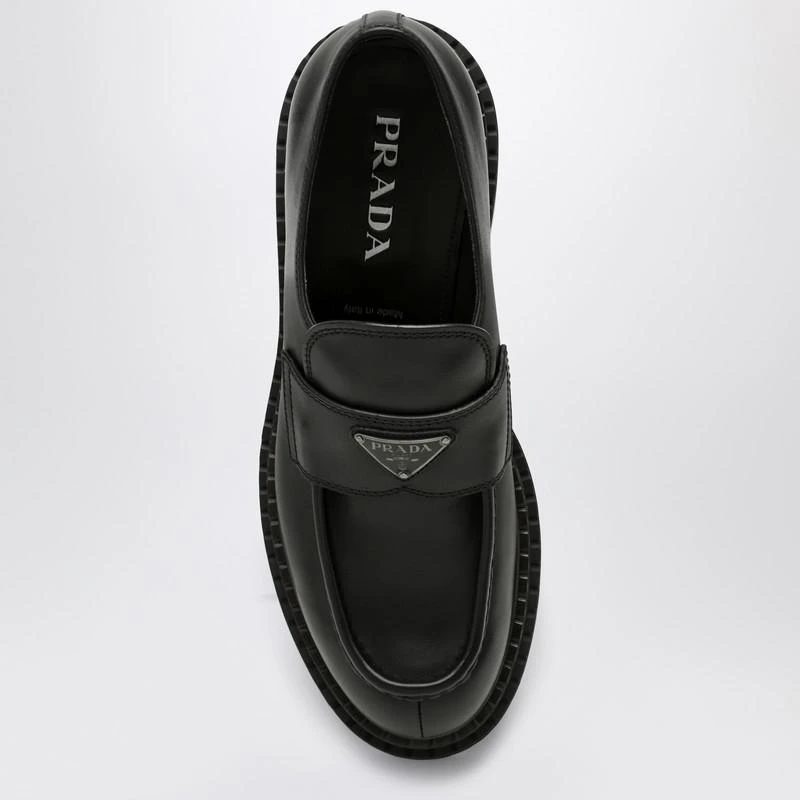 Prada Double Chocolate black leather loafers 3