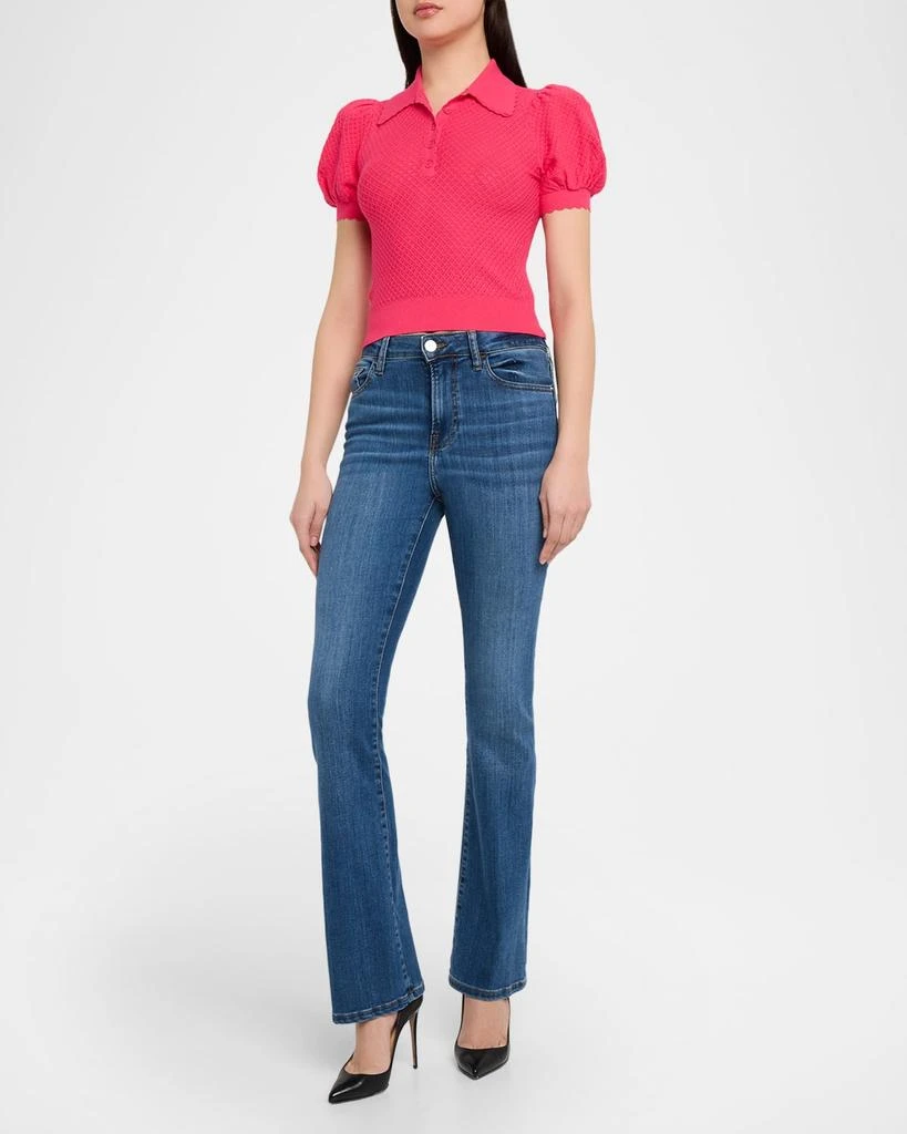 Alice + Olivia Ramona Pointelle Knit Polo 2