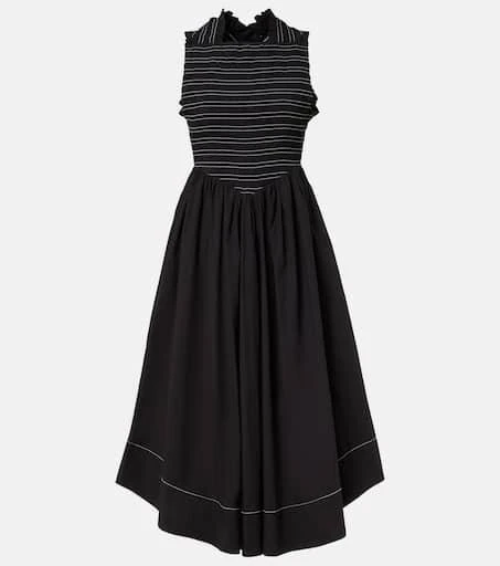knee length dresses for ladies Stripe Midi Strap Smock Dress