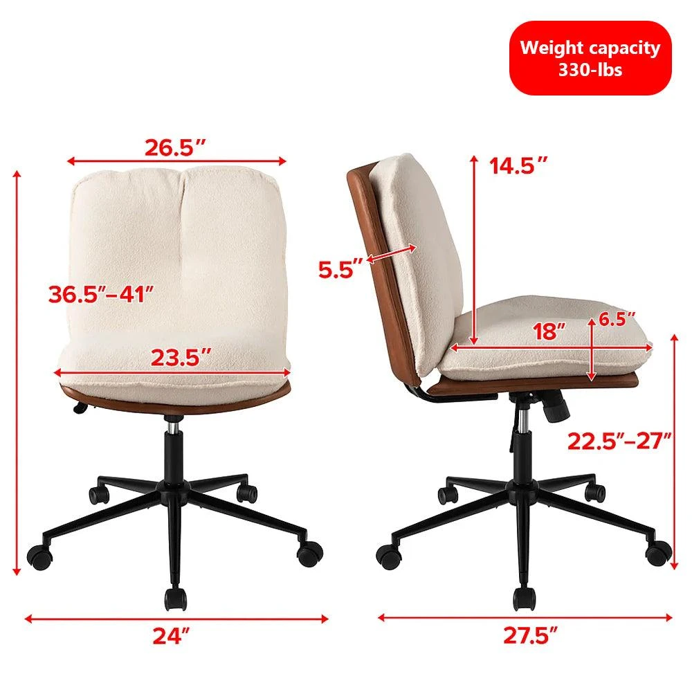 Hivvago Armless Office Chair with Adjustable Rocking Back 3
