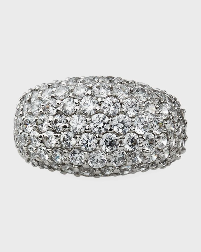 Fantasia by DeSerio 14k White Gold Pave Dome Ring, Size 4-8