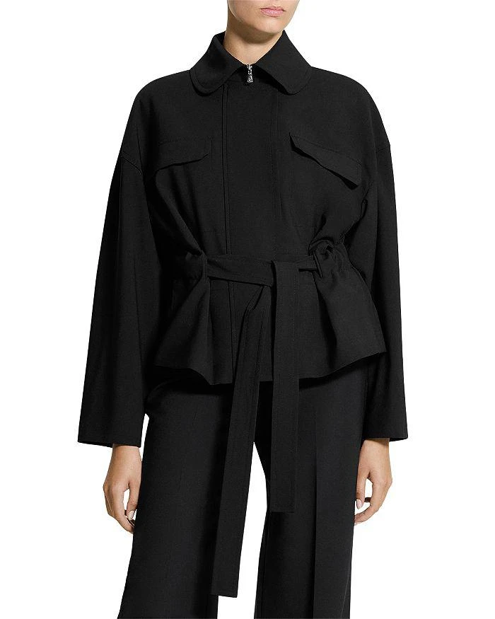Theory Wool Blend Cinched Flight Jacket
