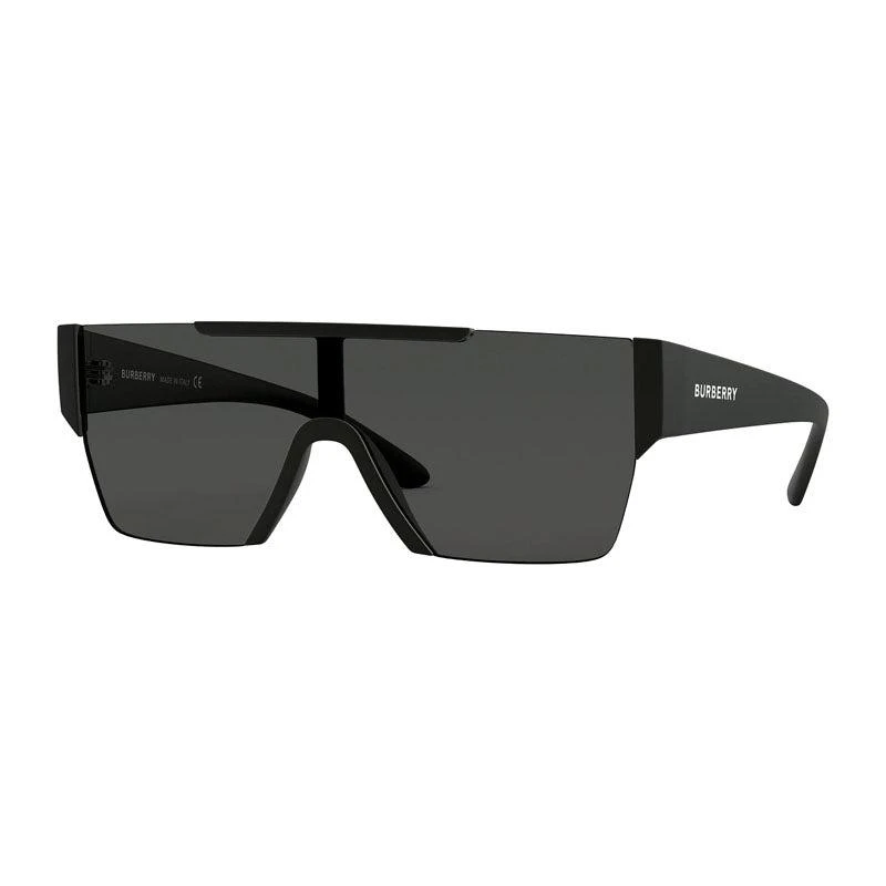 Burberry Sunglasses Shield Semi Rim, Black Frame and Grey 