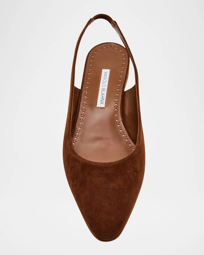 Manolo Blahnik Suede Slingback Ballerina Flats 5