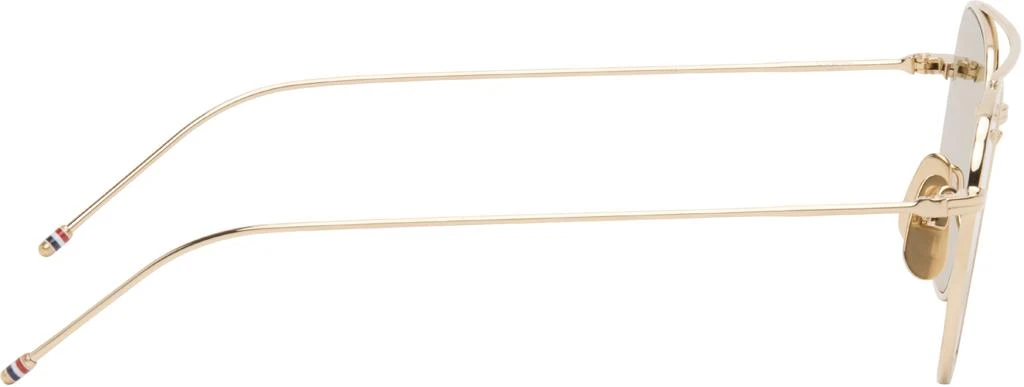 Thom Browne Gold Titanium Squared Aviator Sunglasses 2