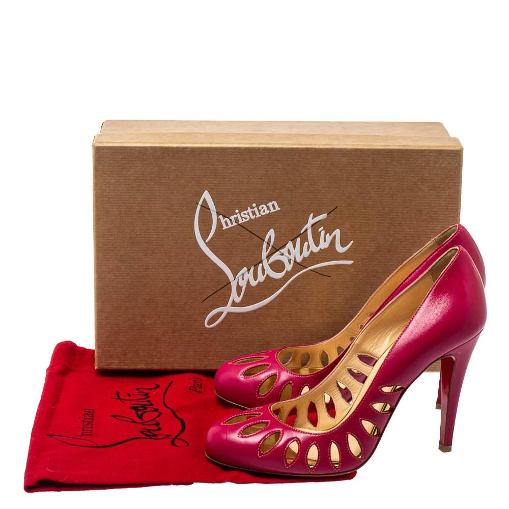 Christian Louboutin Christian Louboutin Pink Leather Laser Cut Pumps Size 36.5 8