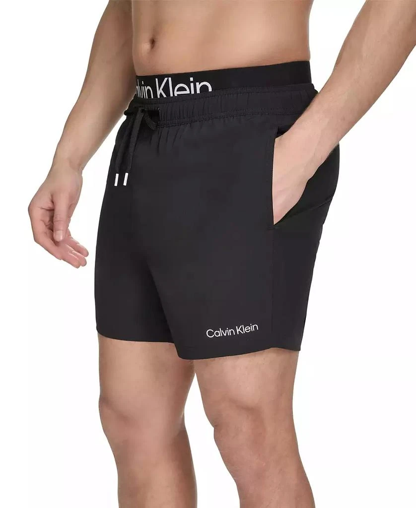 Calvin Klein Men's Logo Elastic Waist Modern Euro 5" Volley Swim Trunks 6