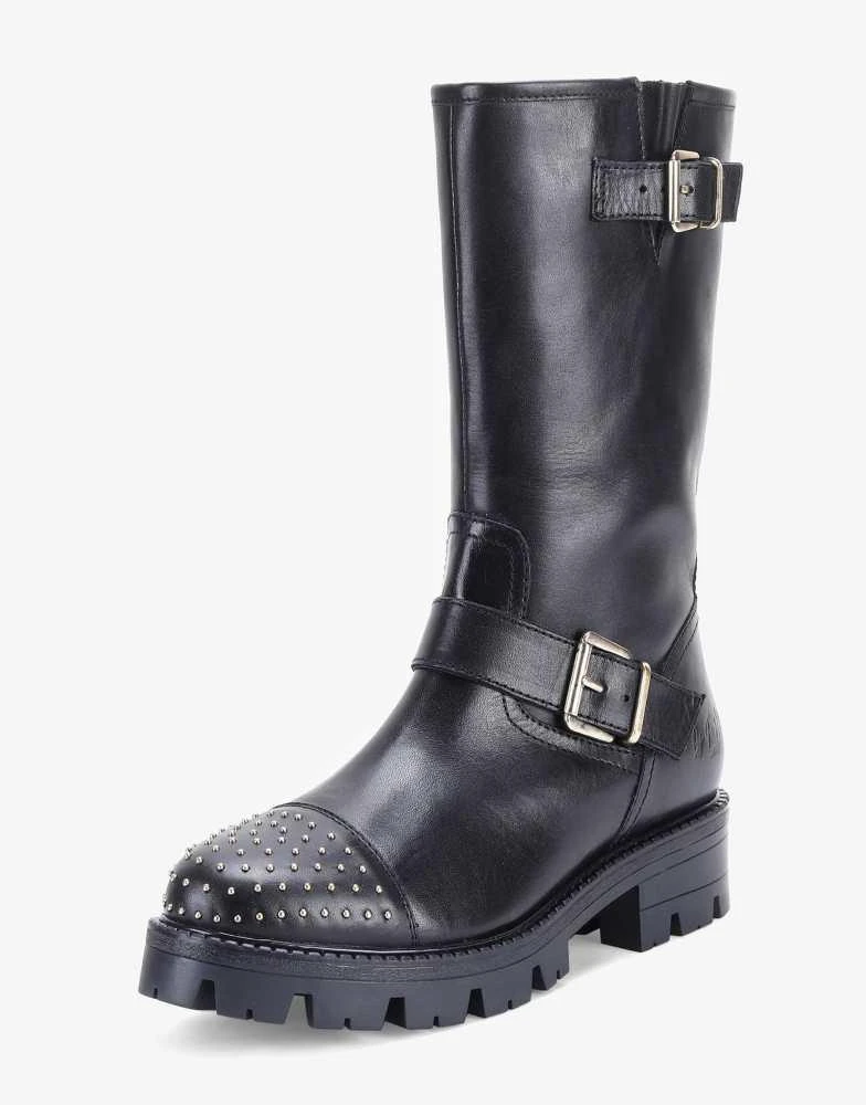 Off The Hook OFF THE HOOK 'CLEVEDEN' Block Heel Ankle Leather Boots in Black 3