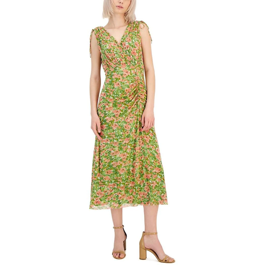 Anne Klein Womens Floral Print Tea Length Shift Dress 3
