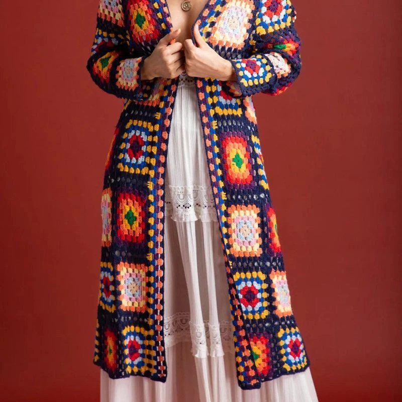 Saachi Style Granny Square Crochet Kimono ONE SIZE ONLY 1