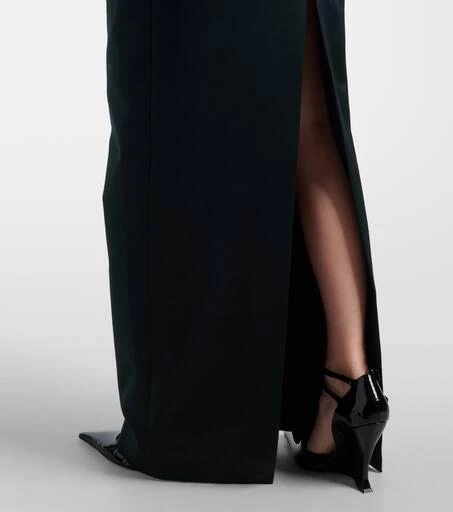 Magda Butrym Crochet-trimmed satin bustier gown 5