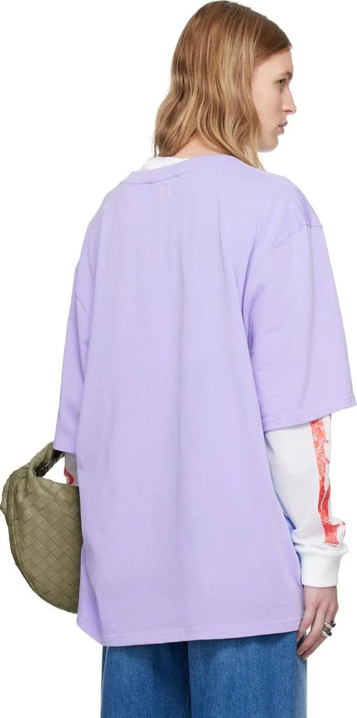 AMI Paris SSENSE Exclusive Purple Ami de Cœur T-Shirt 3