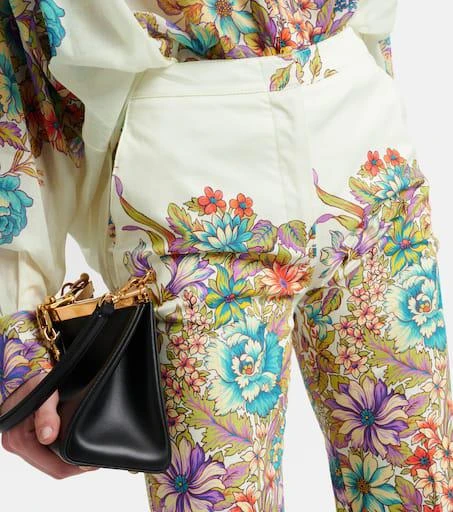 ETRO Floral cotton-blend flared pants 4