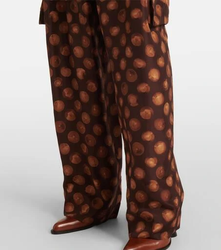 Dries Van Noten Printed silk cargo pants 5