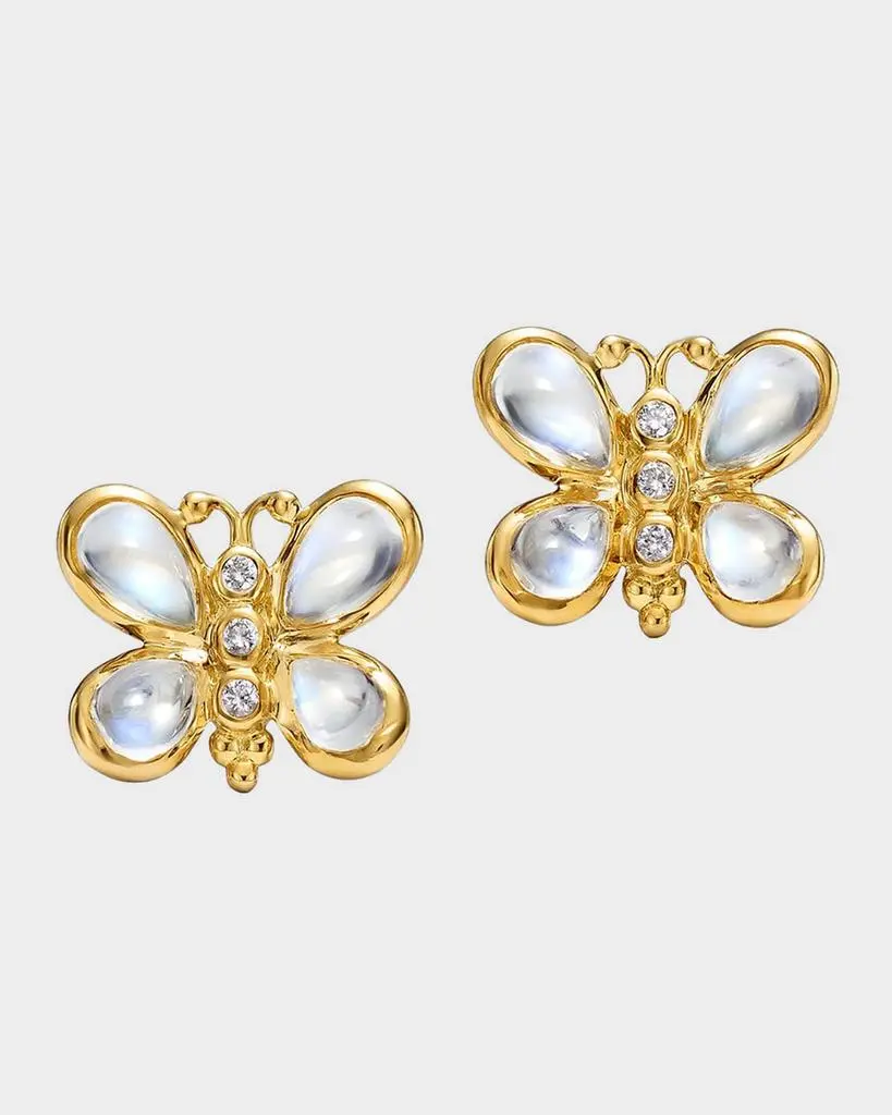 Temple St. Clair 18K Piccola Luna Butterfly Post Earrings