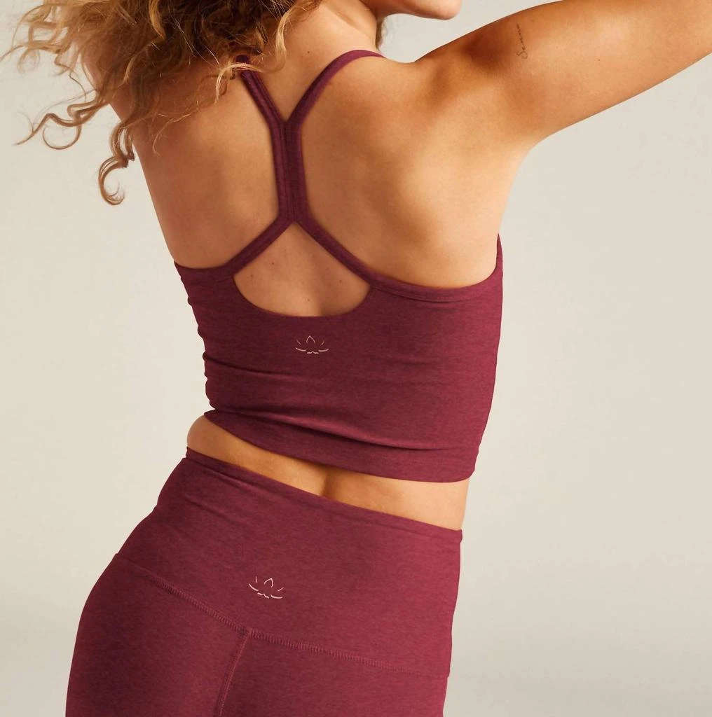 Beyond yoga Spacedye Slim Racerback Cropped Tank In Bordeaux Heather 3