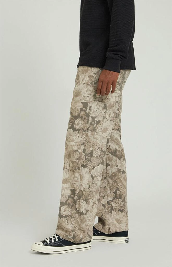 PacSun Brown Floral Baggy Carpenter Jeans 4