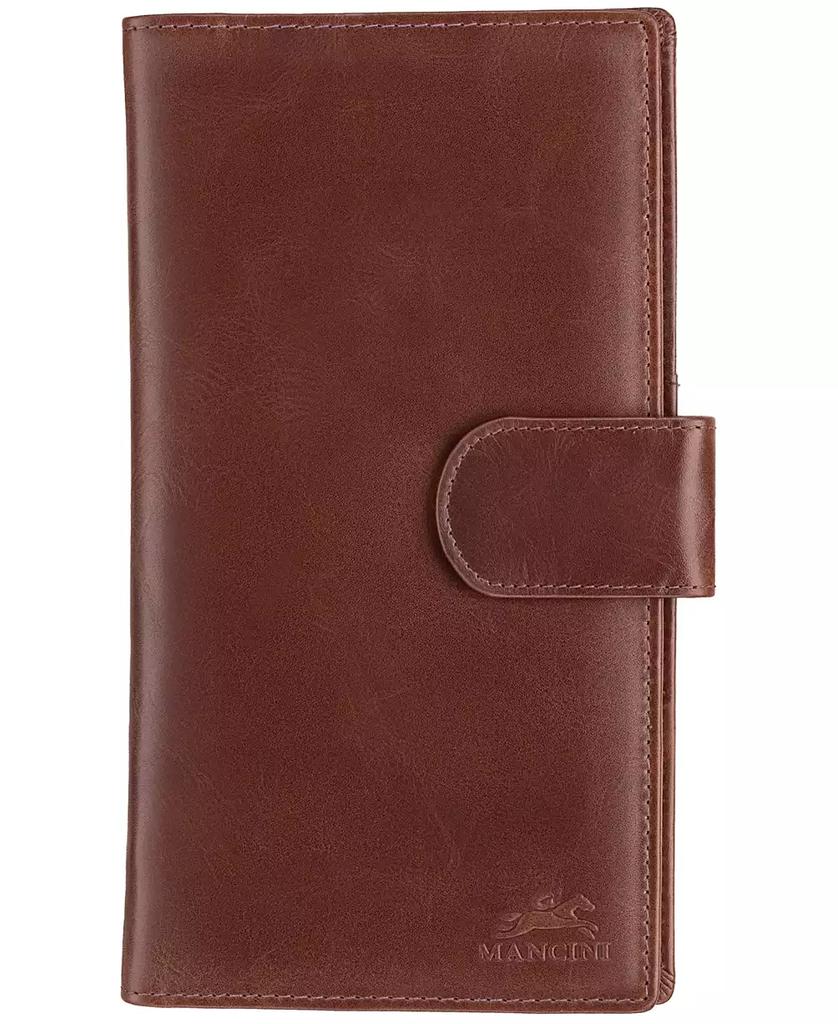 Mancini Leather Goods Men's Casablanca Collection Classic Passport Holder and Travel Organizer