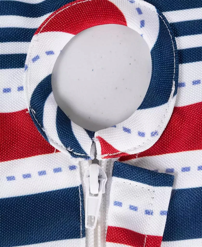 Design Imports Patriotic Stripe Outdoor Tablecloth with Zipper 52" Round 2