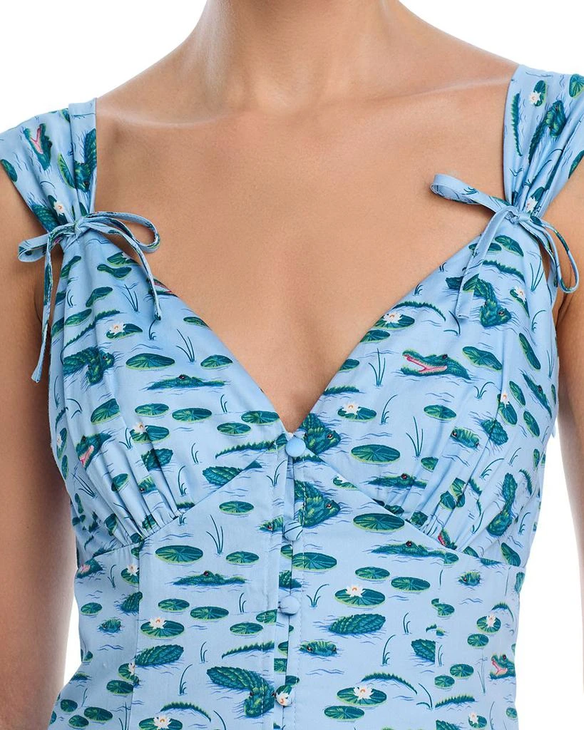 AQUA Printed Tie Shoulder Midi Dress - Exclusive 4