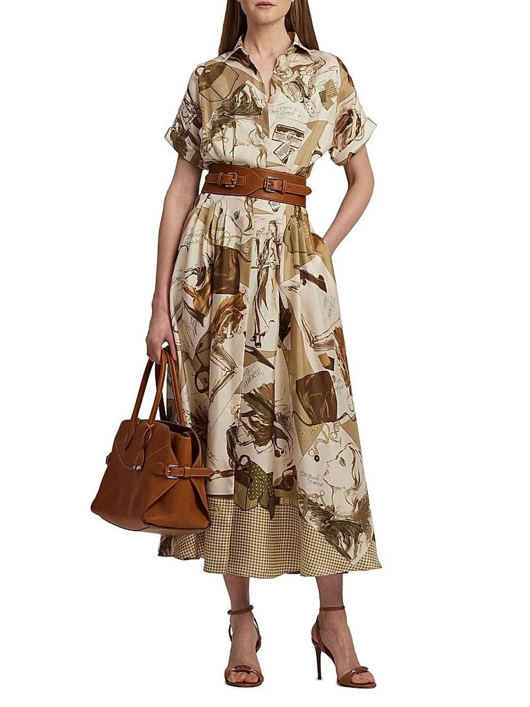 Ralph Lauren Donatella Diary-Print Silk Maxi Shirtdress 3
