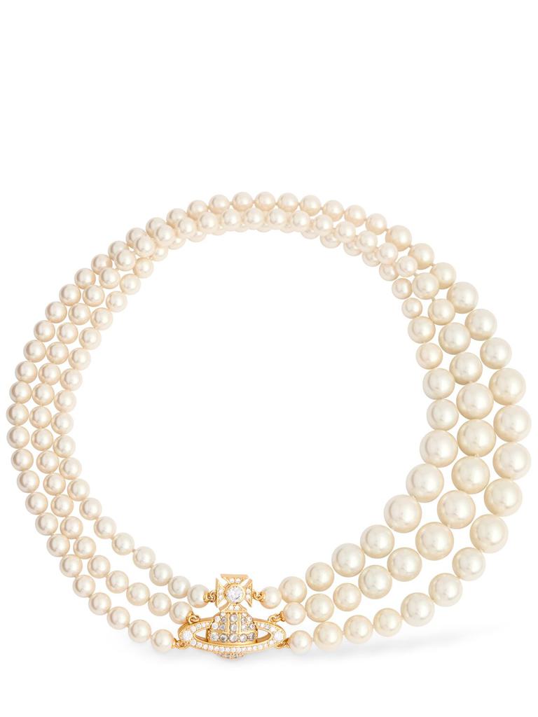 ◆Vivienne Westwood◆AMAYA LARGE PEARL ネックレス Amaya Large Pearl necklace in PLATINUM-CREAMROSE-Pearl