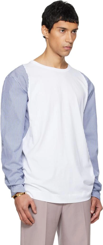 Dries Van Noten White Contrast Sleeves T-shirt 2
