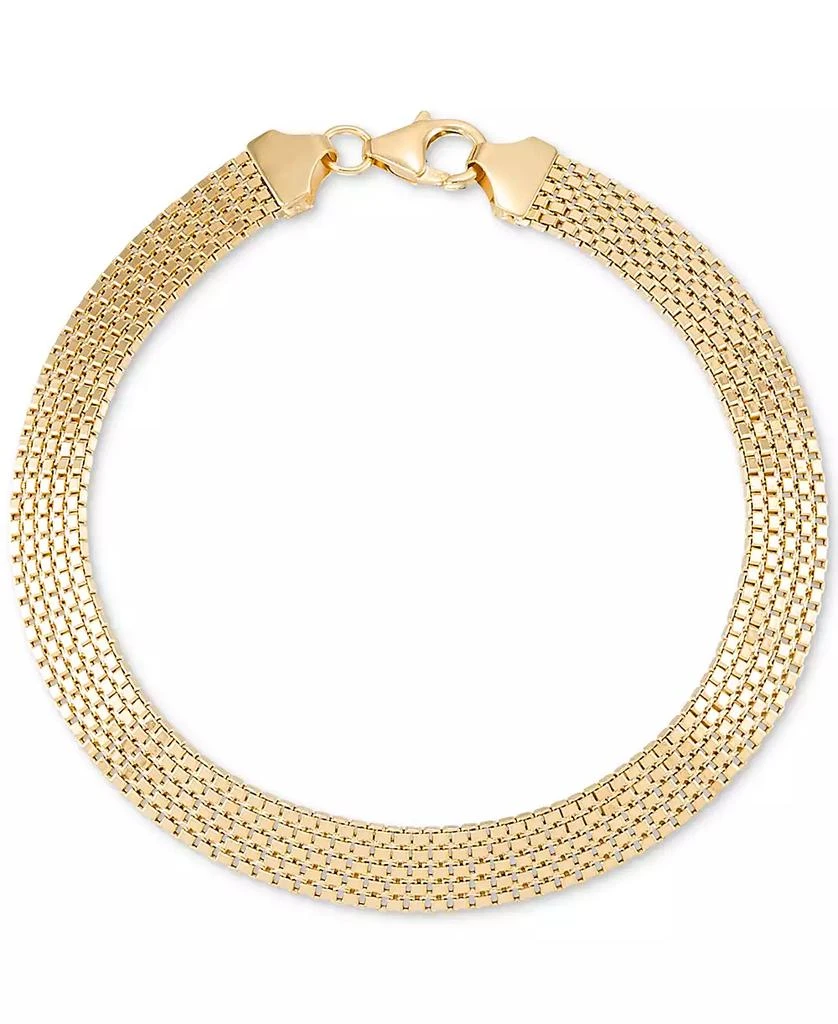 Macy
s Woven Classic Squared Box Chain Link Bracelet in 10k Gold