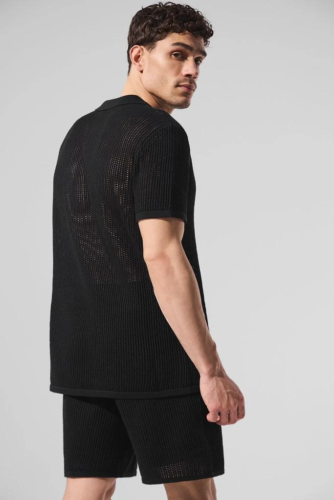Alo Open-Knit Polo - Black 4