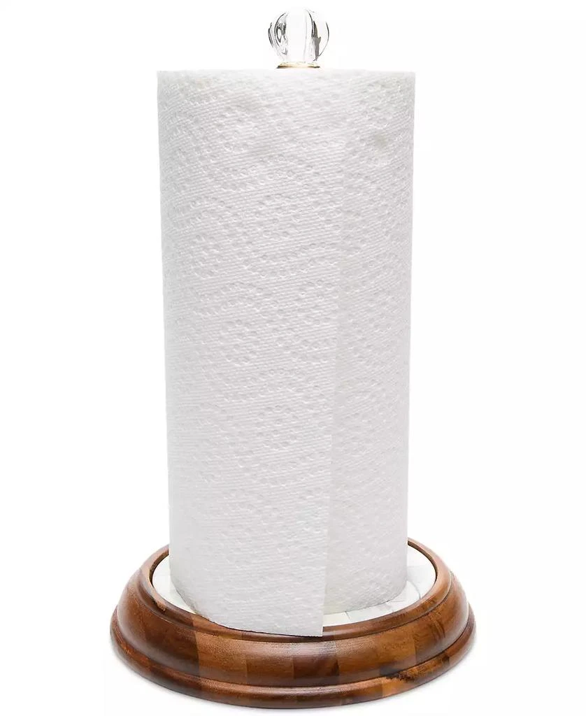 MacKenzie-Childs Sterling Check Wood Paper Towel Holder 2