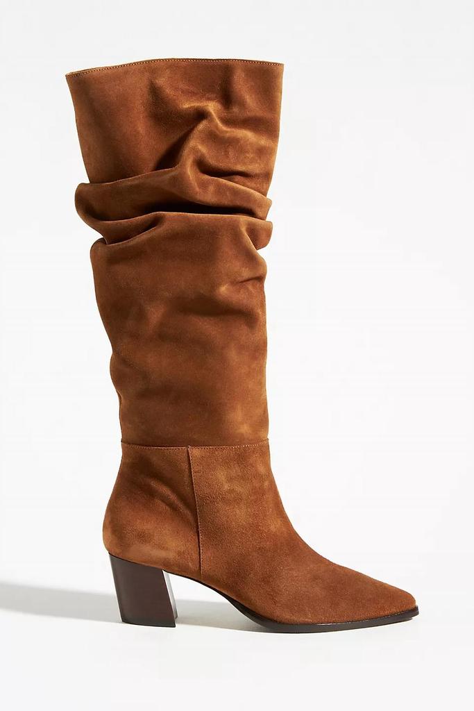 Bernardo Fallyn Rusched Calf Boots In Cognac