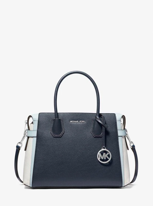 Michael Kors Mercer Medium Color-Block Belted Satchel 1