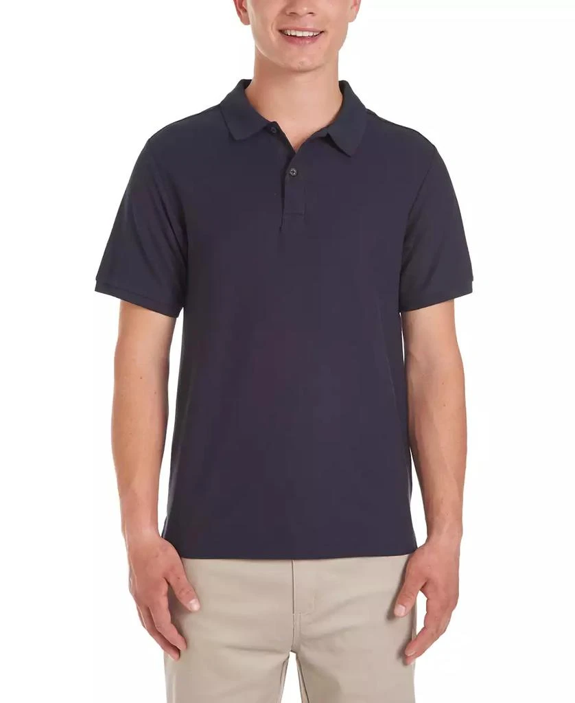 Nautica Young Men Uniform Short Sleeve Double Pique Polo 1