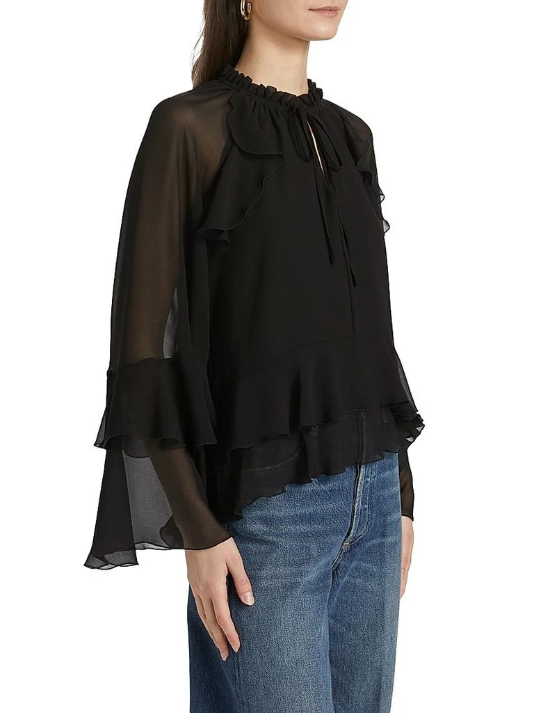 If Only Studio Ruffled Chiffon Long-Sleeve Blouse 4