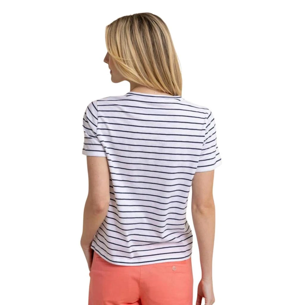 SOUTHERN TIDE Sun Farer Stripe Crew Neck Shirt In Dress Blue 3