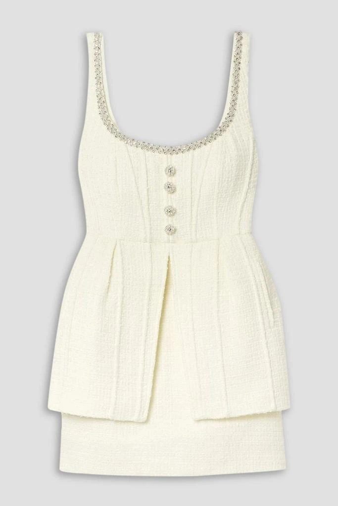 Self Portrait Layered crystal-embellished tweed mini dress 1