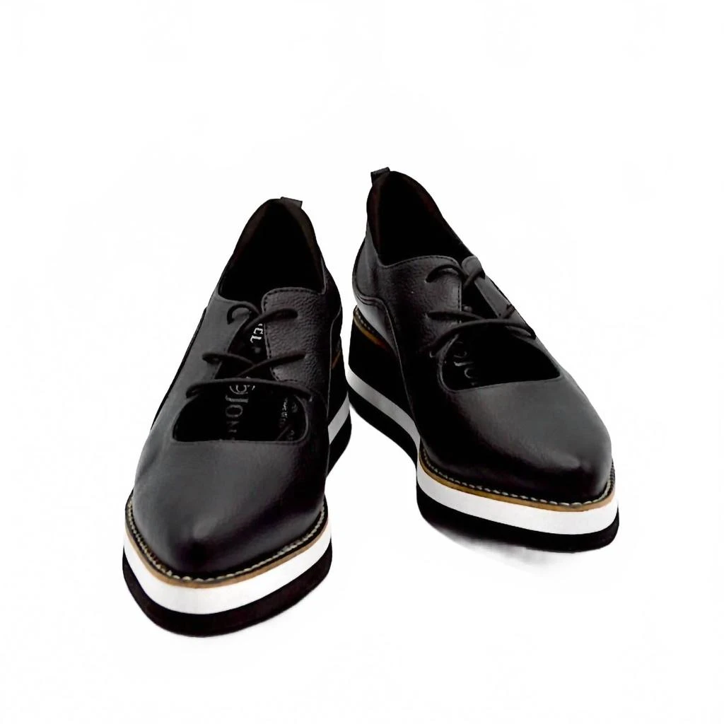 Chelsea Jones Women's Tempo Oxford Shoes In Black/shine Leather 4