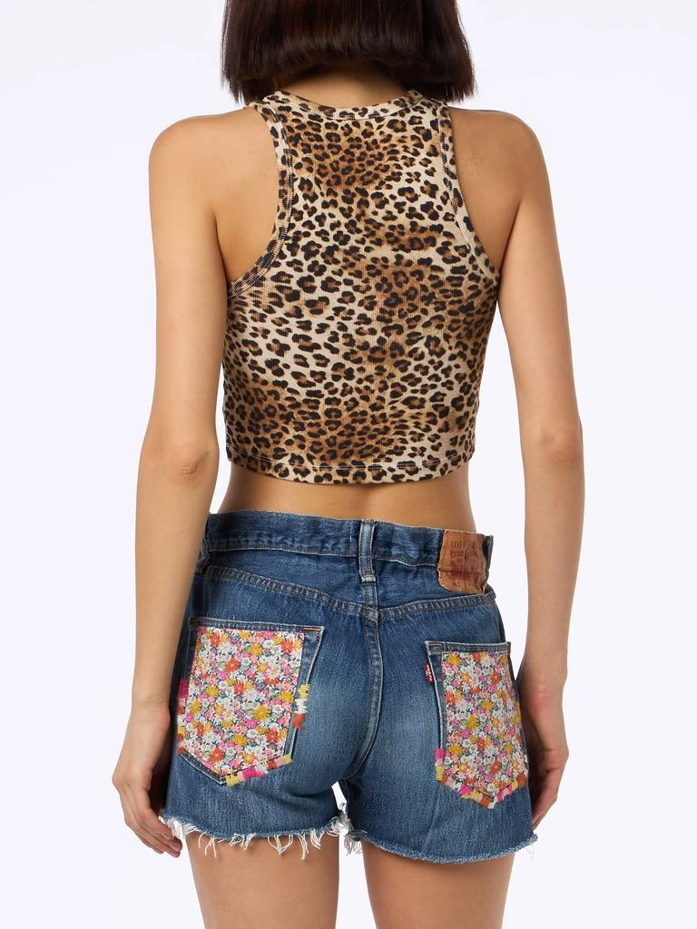 Mc2 Saint Barth Woman Rib-knit Cotton Crop Tank With Fiorucci Print | Fiorucci Special Edition 2