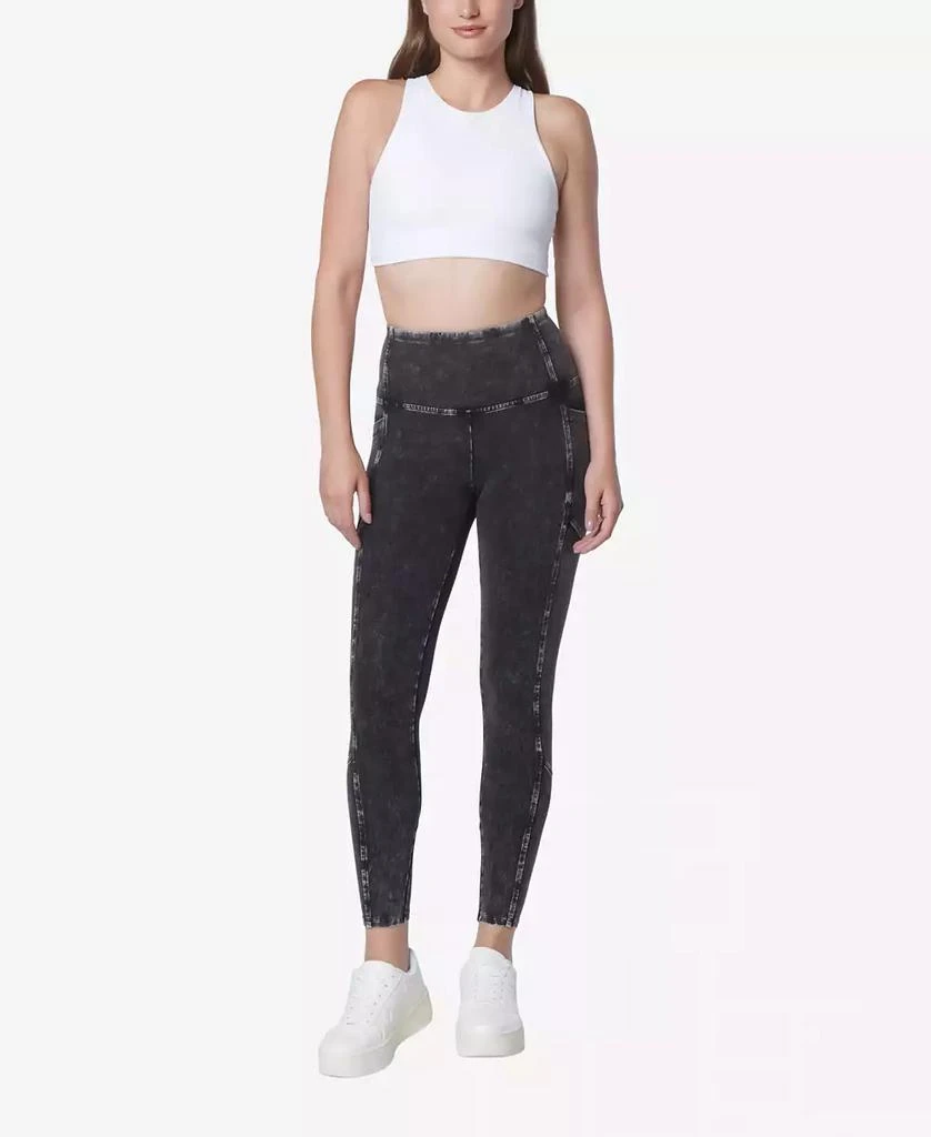 Marc New York by Andrew Marc Women's High Rise Full Length Mineral Washed Leggings Pants 4