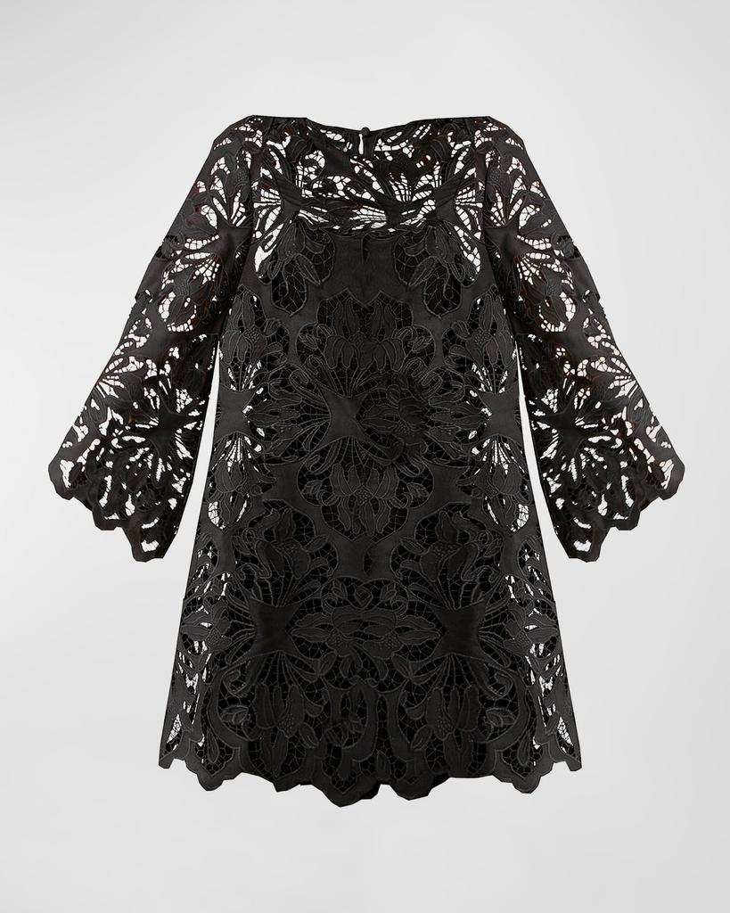 Mestiza New York Long-Sleeve Sheer Lace Mini Dress
