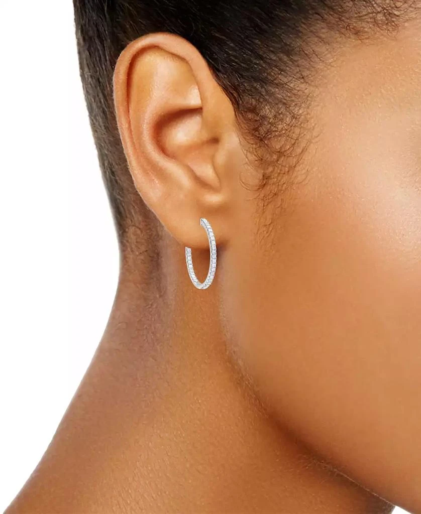 Macy's Diamond In & Out  Hoop Earrings (2 ct. t.w.) in 14k White Gold 2