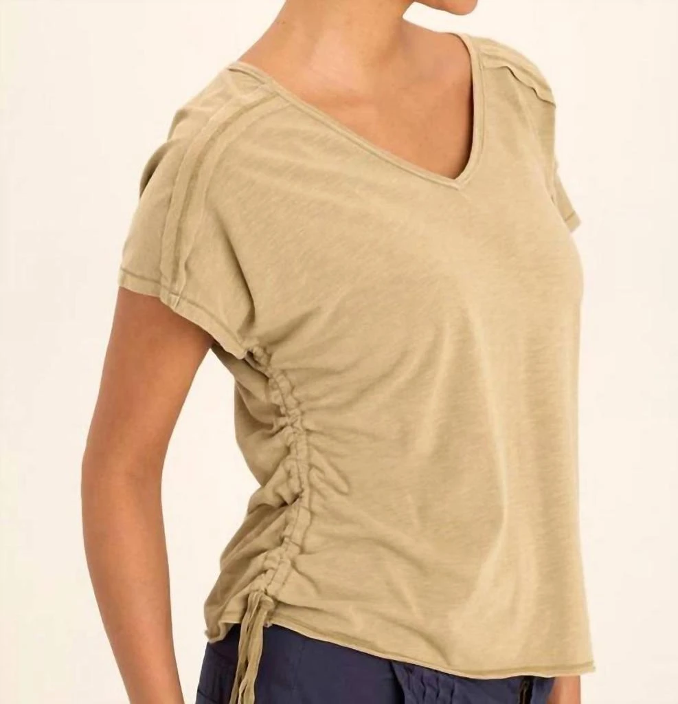 XCVI Xcvi - Diggory Cinched Cord V-neck Jersey Tee 2