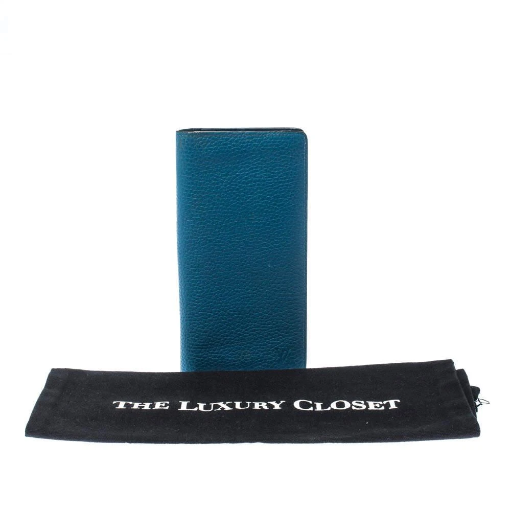 Louis Vuitton Louis Vuitton Blue Taurillon Leather Brazza Wallet 9
