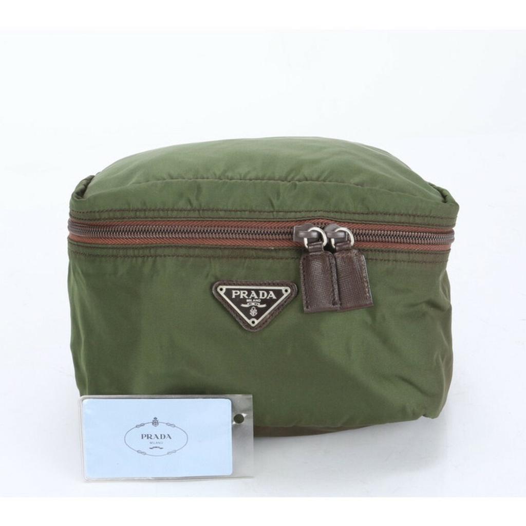 Prada Nylon Leather Pouch Wash Bag (Pre-Owned)