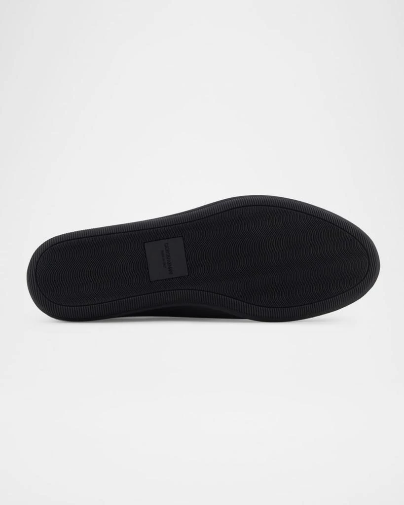 Giorgio Armani Men's Leather Monogram Smoking Slippers 6