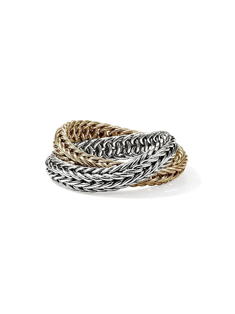 John Hardy Kami 14K Yellow Gold & Sterling Silver Crossover Ring 2