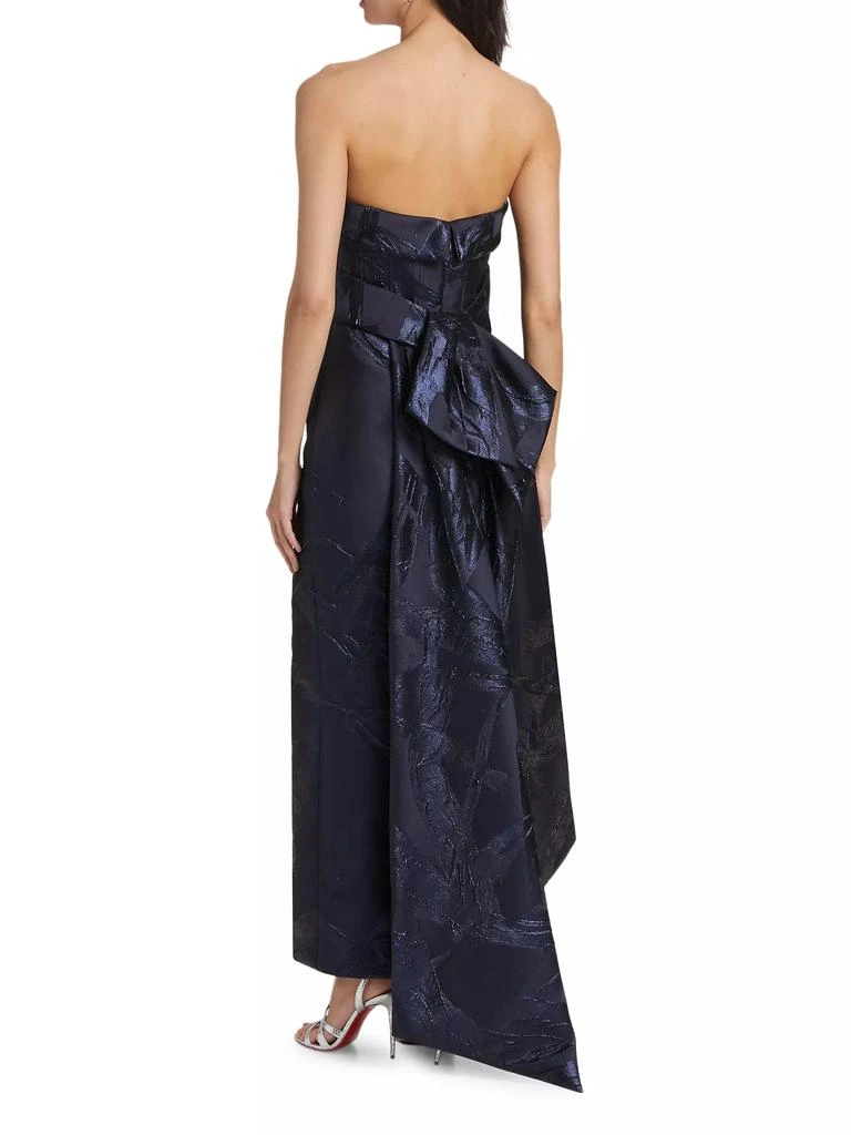Amsale Jacquard Strapless Sheath Cocktail Dress 5