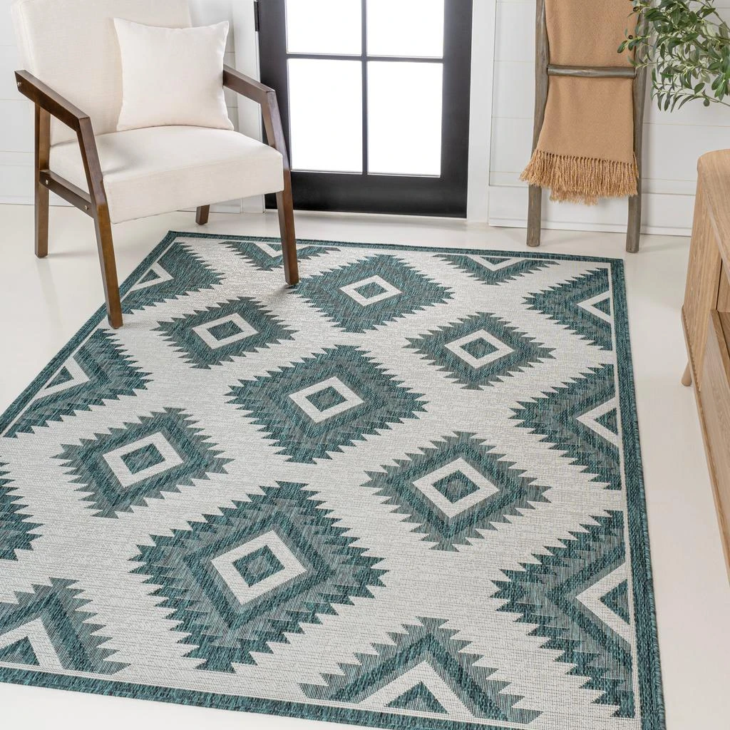 JONATHAN Y Lior Geometric Moroccan Diamond Black/Cream Indoor/Outdoor Area Rug 10