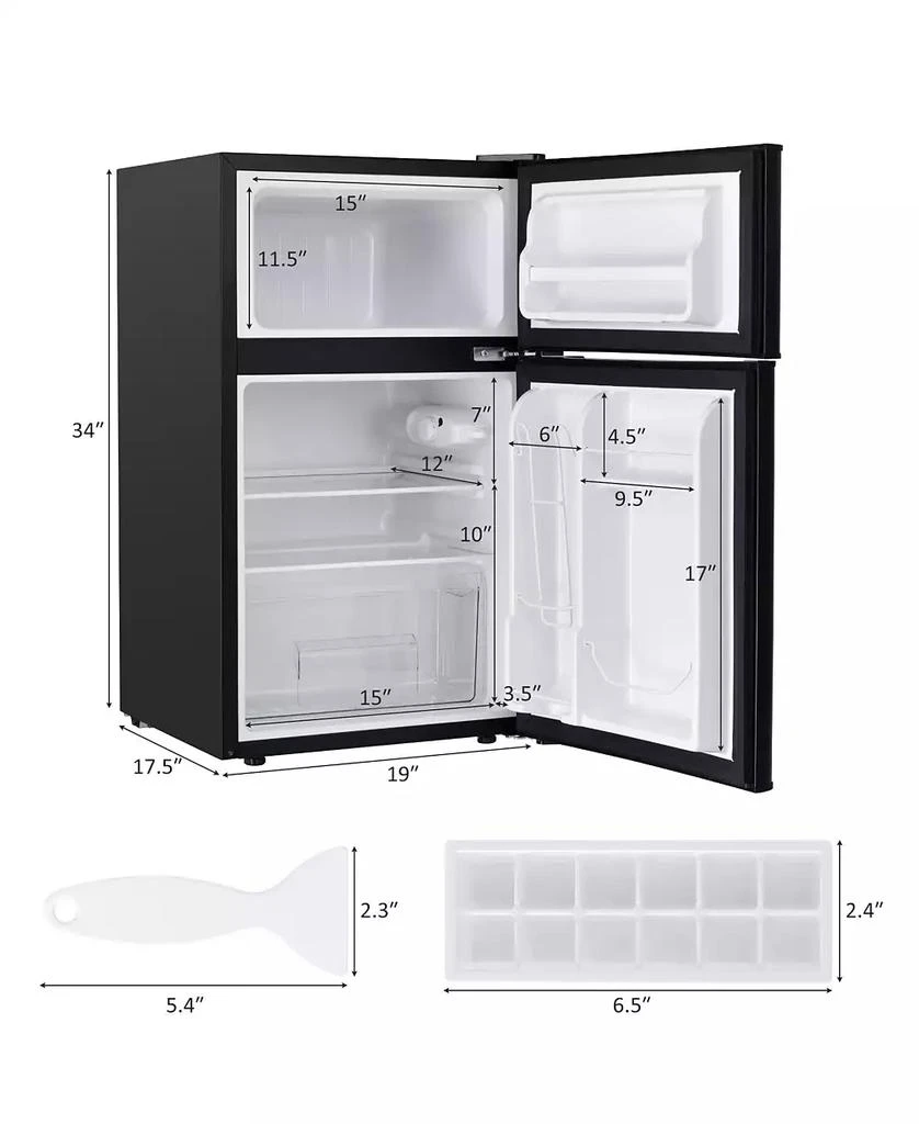 SUGIFT 3.2 cu ft Compact Stainless Steel Refrigerator 9